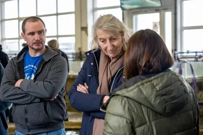 Visite de Catherine Chabaud à la Station Biologique de Roscoff
